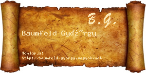 Baumfeld György névjegykártya